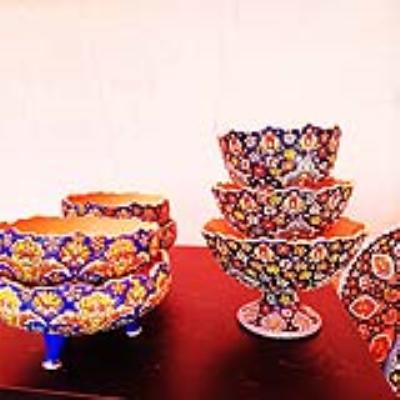 ست میوه خوری مینای سفال